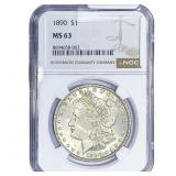 1890 Morgan Silver Dollar NGC MS63