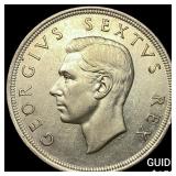 1951 Souith Africa Silver 5 Shillings