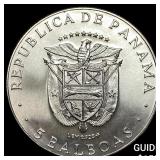 1970 Panama Silver 5 Balboas