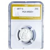 1877-S Seated Liberty Quarter PGA MS63+