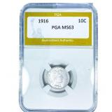 1916 Barber Dime PGA MS63