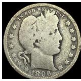 1896-O Silver Barber Quarter NEARLY  UNCIRCULATED