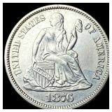 1876 Silver Seated Liberty Dime UNCIRCULATED