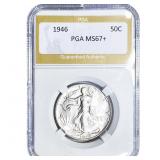 1946 Walking Liberty Half Dollar PGA MS67+