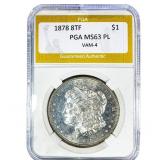 1878 8TF Morgan Silver Dollar PGA MS63 PL VAM-4