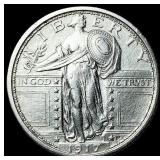 1917 Type 1 Standing Liberty Quarter CLOSELY UNCIR