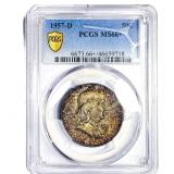 1957-D Franklin Half Dollar PCGS MS66+