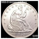 1853-O Arrows and Rays Seated Liberty Half Dollar