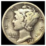 1921-D Silver Mercury Dime LIGHTLY CIRCULATED