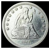 1861 Seated Liberty Quarter CLOSELY UNCIRCULATED
