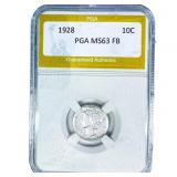 1928 Mercury Silver Dime PGA MS63 FB