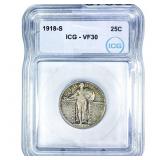 1918-S Standing Liberty Quarter ICG VF30