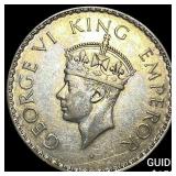 1940 British-India Silver Rupee