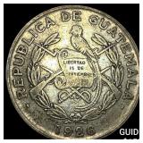 1926 Guatemala Silver 1/4 Quetzal