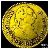 1786 Colonial Spain Gold 1/2 Escudo