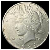 1934-D Peace Silver Dollar CLOSELY  UNCIRCULATED