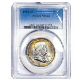 1961-D Franklin Half Dollar PCGS MS66