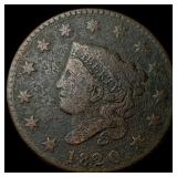 1820 Coronet Head Large Cent LIGHTLY  CIRCULATED
