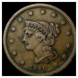 1840 Braided Hair Large Cent ABOUT  UNCIRCULATED