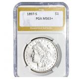 1897-S Morgan Silver Dollar PGA MS63+