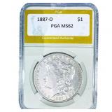 1887-O Morgan Silver Dollar PGA MS62