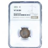 1872 Indian Head Cent NGC VF30 BN