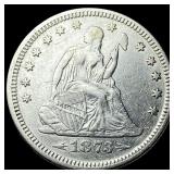 1873 Arrows Seated Liberty Quarter CLOSELY UNCIRCU