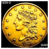 1839-O $2.50 Gold Quarter Eagle NEARLY UNCIRCULATE