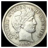 1897 Silver Barber Dime NEARLY UNCIRCULATED
