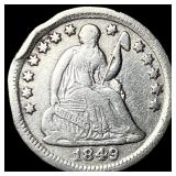 1849-O Silver Seated Liberty Half Dime HIGH  GRAD