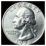 1938 Silver Washington Quarter UNCIRCULATED