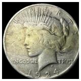 1924-S Silver Peace Dollar ABOUT UNCIRCULATED