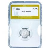 1833 Capped Bust Half Dime PGA MS63