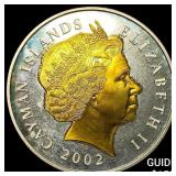 2002 Cayman Islands Silver 2 Dollars