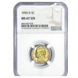 1950-D Jefferson Nickel NGC MS67 5FS