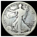 1916-D Silver Walking Liberty Half Dollar  NICELY