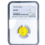 1914-D $2.50 Gold Quarter Eagle NGC AU55