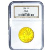 1901 $10 Gold Liberty Eagle NGC MS62