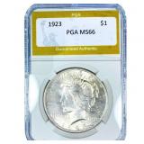 1923 Silver Peace Dollar PGA MS66