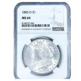 1885-O Morgan Silver Dollar NGC MS64