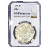 1890 Morgan Silver Dollar NGC MS63