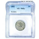 1883 Liberty Victory Nickel ICG MS61