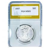 1937 Walking Liberty Half Dollar PGA MS65