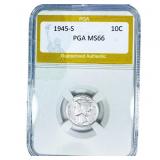 1945-S Mercury Silver Dime PGA MS66