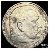 1939-B Germany Silver 5 Reichsmark CHOICE BU