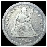 1843-O Silver Seated Liberty Quarter LIGHTLY  CIR