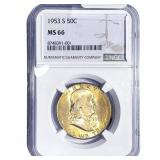 1953-S Franklin Half Dollar NGC MS66