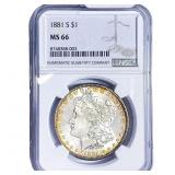 1881-S Morgan Silver Dollar NGC MS66