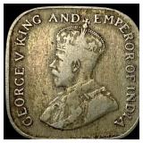1912 Ceylon Silver 5 Cents