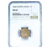 1864 Indian Head Cent NGC MS62